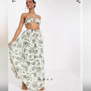 ASOS CUT-OUT MAXI BEACH MAXI DRESS